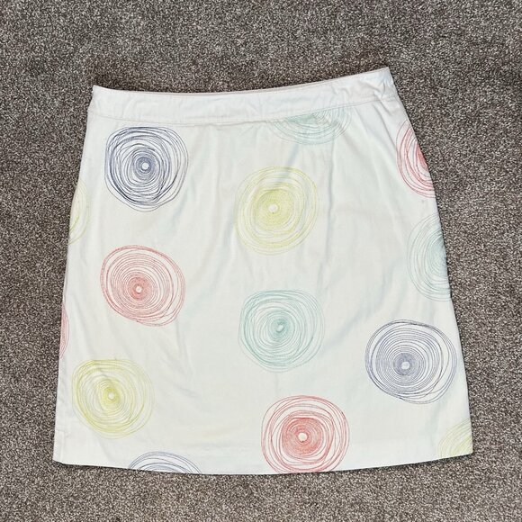 Boden Women’s A Line Skirt Size 10 Cotton White Embroidered Lined Zipper - Picture 2 of 9